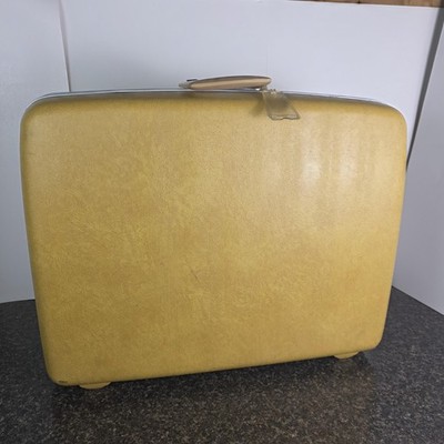 Vintage Samsonite Silhouette Yellow Hard Shell Suitcase USA Luggage Travel Case