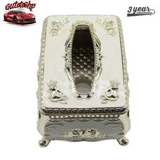 Gold And White Luxury European Style Tissue Box Holder US