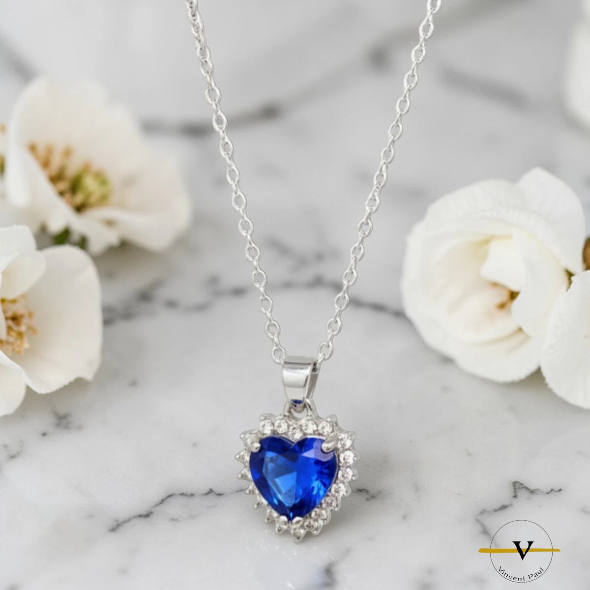 Collana Con Ciondolo Cuore Di Cristallo E Zirconi – In Rame, Catena 45 Cm, Elegante