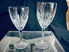 WATERFORD ARAGLIN  2 CRYSTAL STEMS 1 WINE & 1 WATER(RED WINE) DISPLAY PIECES