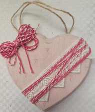 Small HandCrafted Wooden Heart Hanging Decor/ Valentine Decor/ Valentine's Day