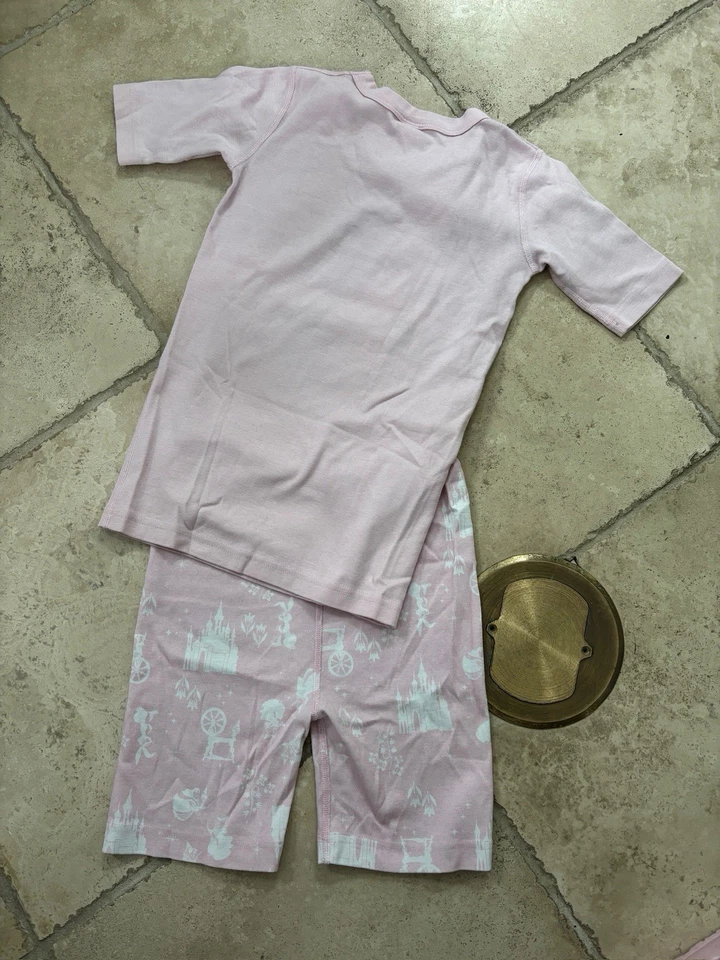 HANNA ANDERSSON Disney Pink Aurora Organic Short pajamas, Size 150 (12) - Image 2 of 4
