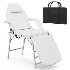 Portable Tattoo Chair Mobile Massage Table Foldable with Storage Bag White