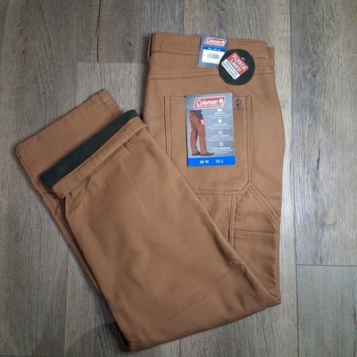 Coleman Men's 38 x 32 Toffee/Brown Utility, Fleece Lined, Stretch Pant NWT