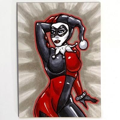   1/1 Sketch Card of Batman Harley Quinn by Dante Guerra! Very Hot  