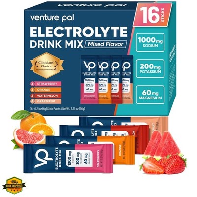 High Sodium Sugar Free Electrolytes Powder Packet - Hydration Packets with Vi...