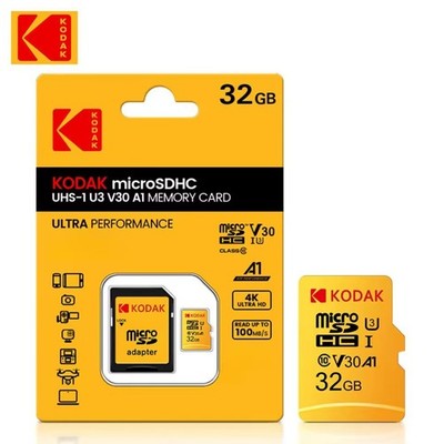 KODAK Official 32GB 64GB 128GB 256GB Micro SD HC Flash Memory Card Class 10
