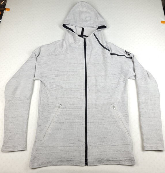 Adidas Hoodie Full Zip Long Sleeve Primeknit Adult Size M Cotton Blend Grey