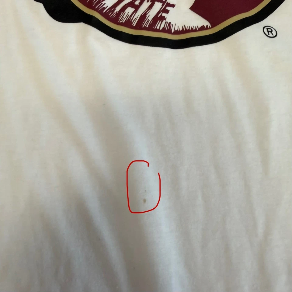 Camiseta de fútbol americano universitario Florida State Seminoles para mujer blanca gráfica talla S Foto 3 de 4