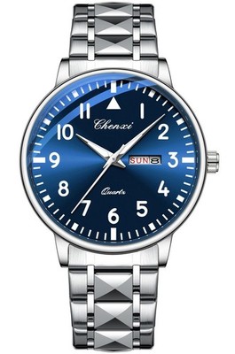 Simple Pilot Watches for Men Easy to Read Time Blue Luminous Big Dial Waterpr...