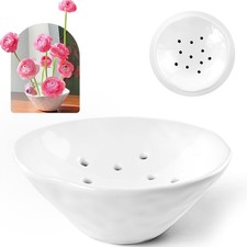 Flower Frogs Ceramic Vase Bowl Japanese Ikebana Holder Pin Shaper White