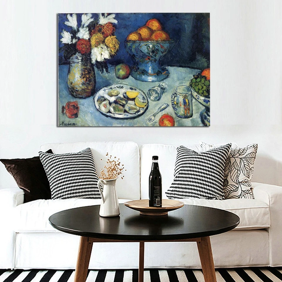 Still life (The dessert) Pablo Picasso Hand painted Oil Painting Canvas Home Dec - Image 2 of 4