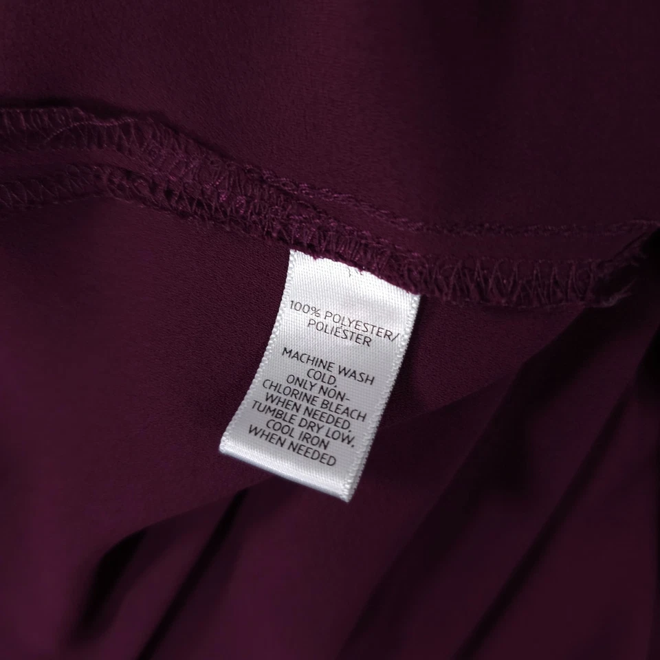 Ann Taylor LOFT Shirt Womens XSP Purple Split Neck Flutter Sleeve Blouse Preppy - Image 4 of 4