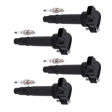4x Ignition Coil + Spark Plug Set for 2013-2015 Chevrolet Spark 1.2L UF725