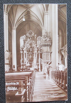RAR  seltene AK  alter Zeit aus 1926 ! SCHNEEBERG Erzgebirge St. Wolfgangskirche