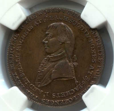 1790年代 英国 D&H-33 1/2P トークン 1790's GB ½ PENNY CONDER TOKEN - MIDDLESEX CHING'S - D&H 282 - TOP