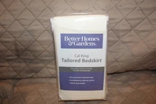 Better Homes and Gardens Tailored Ivory California King Bed Skirt 14" Drop New