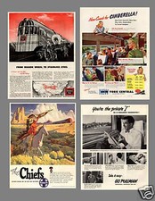 Extensive Collection of 703 VINTAGE RAILROAD Ads