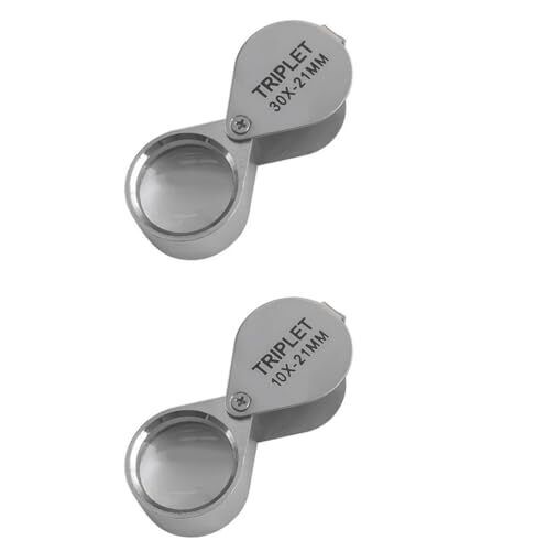 2 Stück Juwelierlupe Taschenlupe Glas Schmuckschlaufe klein faltbar - Bild 1 von 7