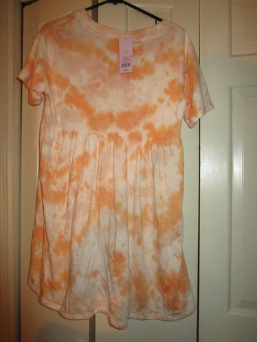 Womens Short Sleeve Babydoll Sweatshirt Dress - Wild Fable Orange Tie-Dye S - Bild 2 von 4