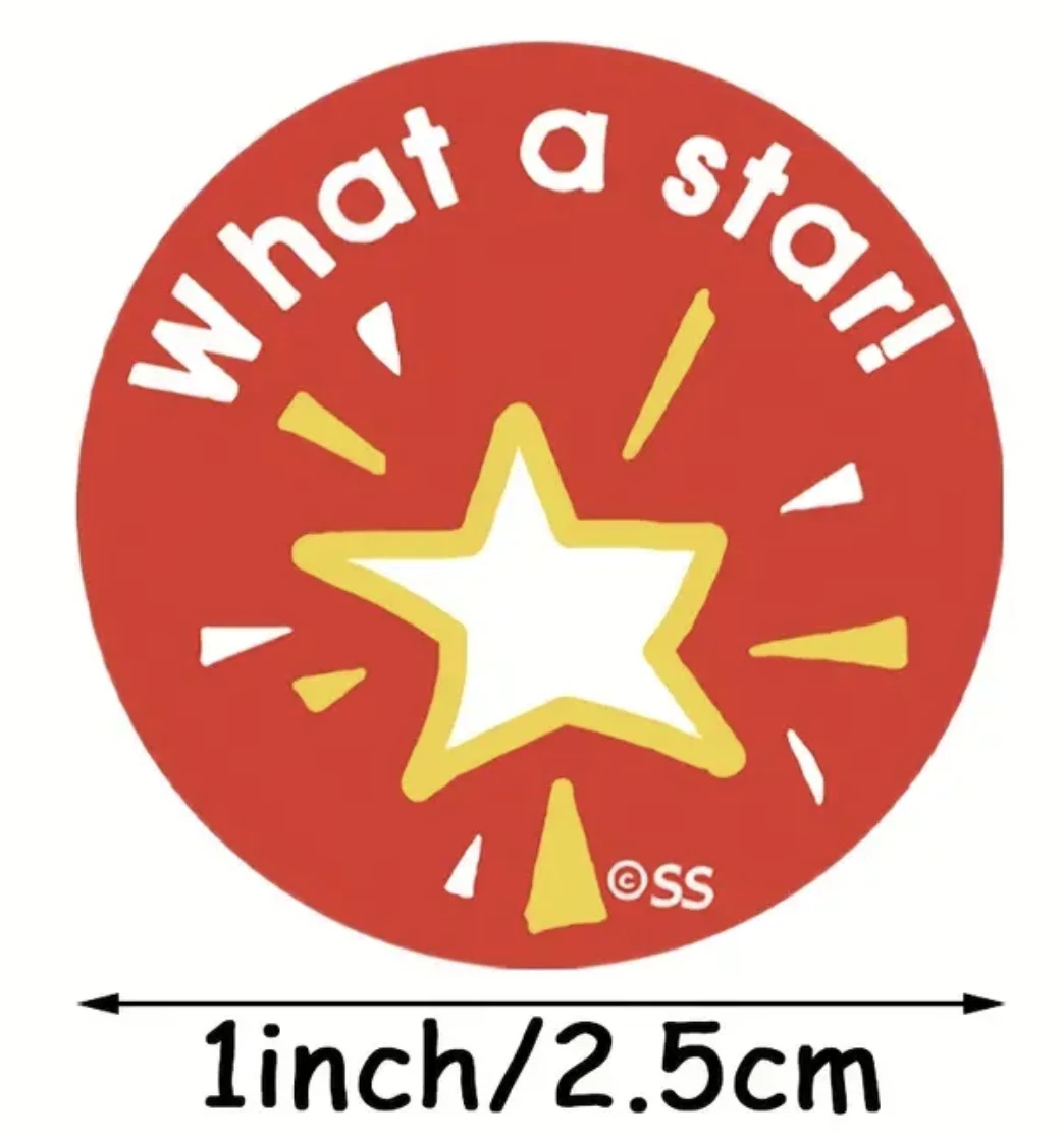 Positive Reward Encouragement Stickers 2.5cm 50/100pc Teacher Kids Award Merit