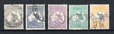 Australie 1915 Valeurs De Kangourou À 5s SG 24-30 (Moins SG 26 Et 29) FU CDS