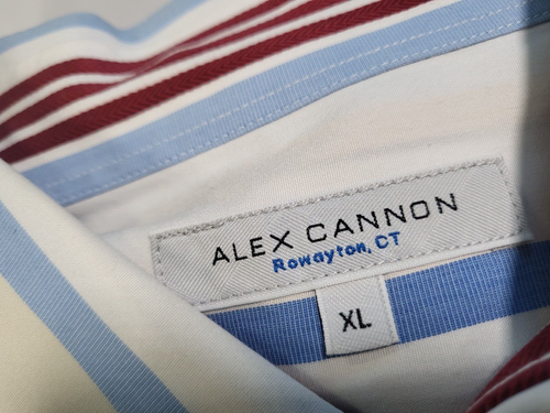 Alex Cannon Mens Shirt Button Down XL Long Sleeve Multicolor Pocket Cotton - Picture 3 of 14