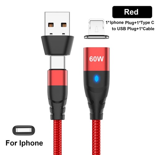 Câble USB-C Magnétique 60W 3 en 1 Chargeur Rapide pour iPhone Samsung Micro Type-C - Photo 21 sur 21