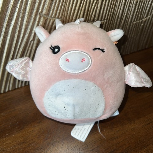 2020 Squishmallow Dakota the Winking Pink Dragon 5" Mini Glitter Valentine