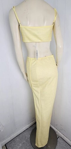 Princess Polly Women's Ellyana Set Crop Top & Maxi Skirt Yellow US Size 8 NWT - Picture 3 of 13