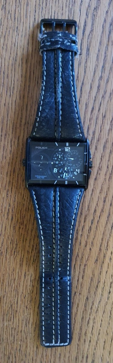 POLICE Men's Twingear Chronograph Watch 11397J Dual Time Black