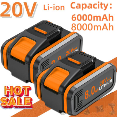 2X 20V MAX 8,0Ah Akku Für Worx Original Ersatzakku WA3553 WA3556 WA3551