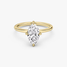 2 Ct Marquise Cut Lab Grown Diamond Hidden Halo Engagement Ring 14k Yellow Gold