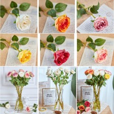 Artificiel Single-Branch Bouclé Rose Faux Soie Faux Fleur Maison Mariage Décor