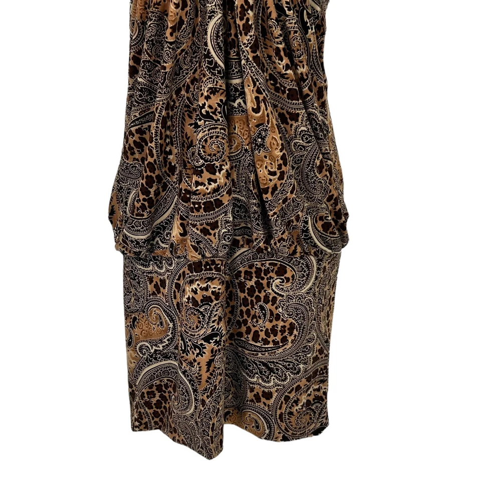 Vestido halter vintage años 90 Y2K para mujer talla M cachemira animal estampado mixto Foto 4 de 4