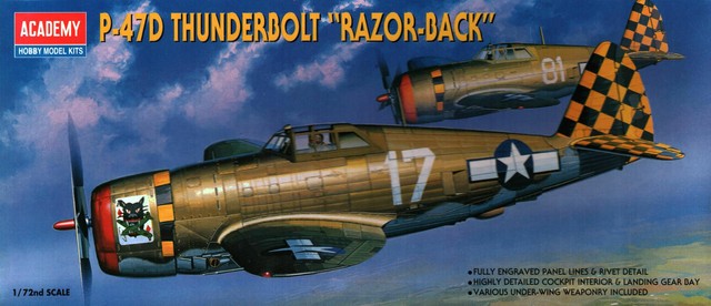 Academy Models 12492 P-47d Thunderbolt Razorback Plastic Model Kit for sale online