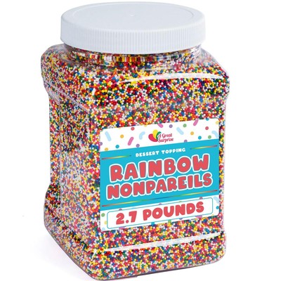 Rainbow Nonpareils Sprinkles - 2.7 Pounds - Rainbow Christmas Sprinkles - Bul...