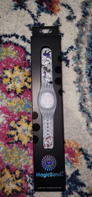 NEW Disney 100th Anniversary Logo Mickey & Minnie Magicband Plus Gray LINKABLE NEW Disney 100th Anniversary Logo Mickey & Minnie Magicband Plus Gray LINKABLE