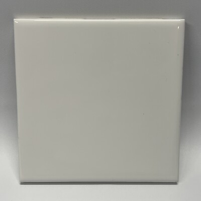 Bright White Ceramic Tile 4 1/4 Vintage FT Mid Century Modern 4x4 Ultra White