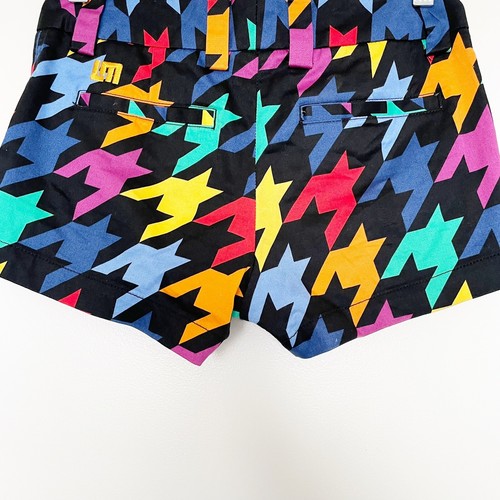Pantalones Cortos de Golf Loudmouth Damas Mujeres Talla 0 Arco Iris Estampado Pata de Gallo Genulosos - Imagen 7 de 12