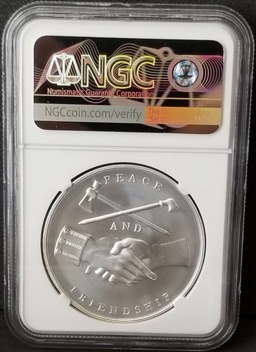 (2018) 1oz Silver Medal George Washington Medal-ANA. MS 70. 4858853-053. DAMAGE - Picture 2 of 2