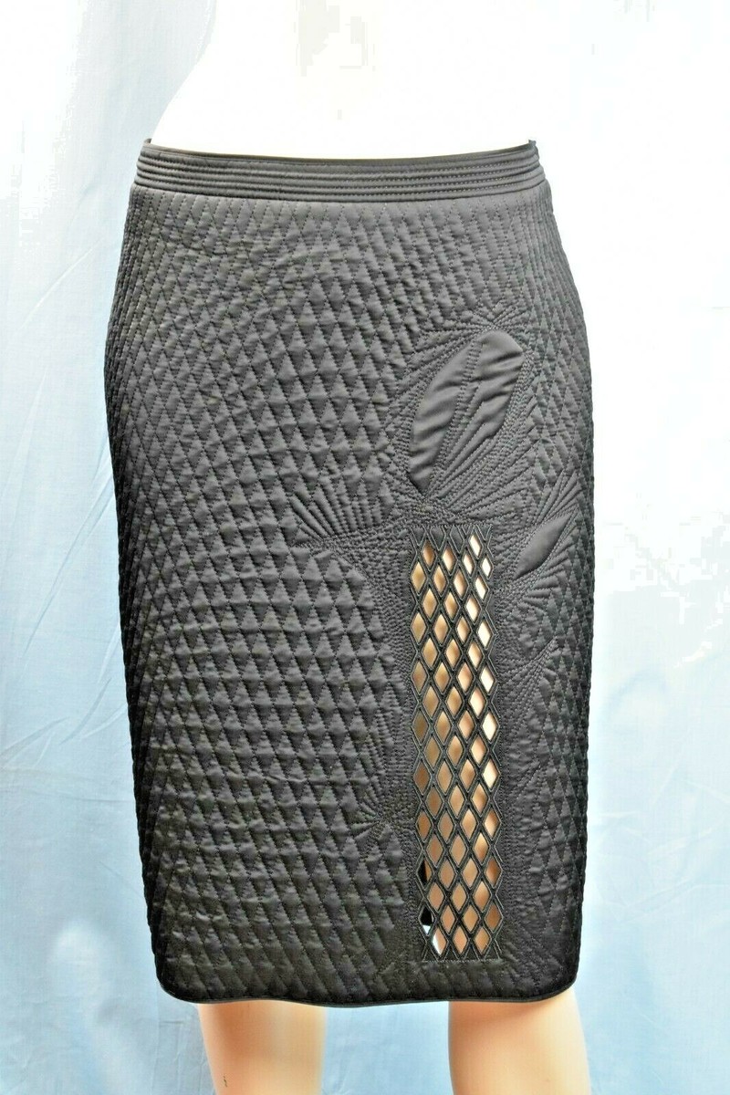 NWT JEAN PAUL GAULTIER BLACK QUILTED LASER CUT ZIP DRESS NWT JEAN PAUL GAULTIER BLACK QUILTED LASER CUT ZIP DRESS