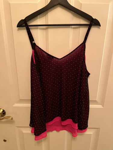 Camiseta sin mangas Torrid doble capa rosa corazón talla 00 nueva - Imagen 5 de 5