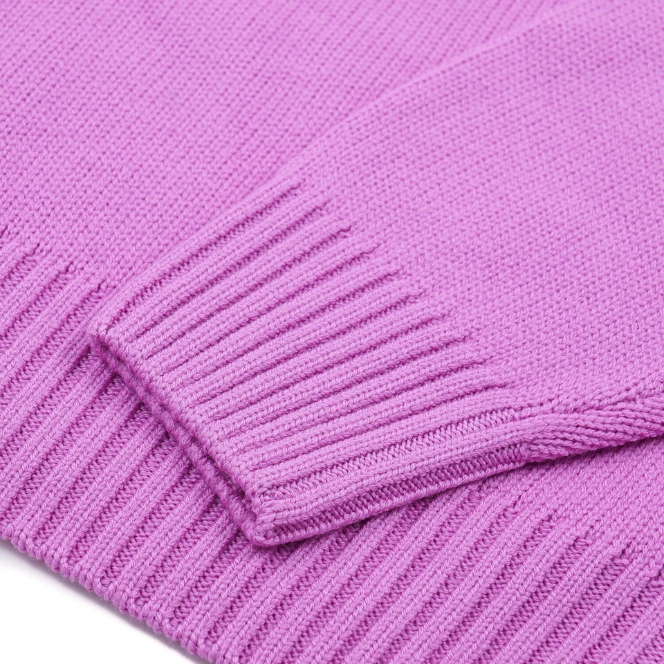 Suéter Cruciani Lavanda Púrpura Tejido Más Pesado Lana Cuello Alto M (UE 48) NUEVO CON ETIQUETAS Foto 3 de 4