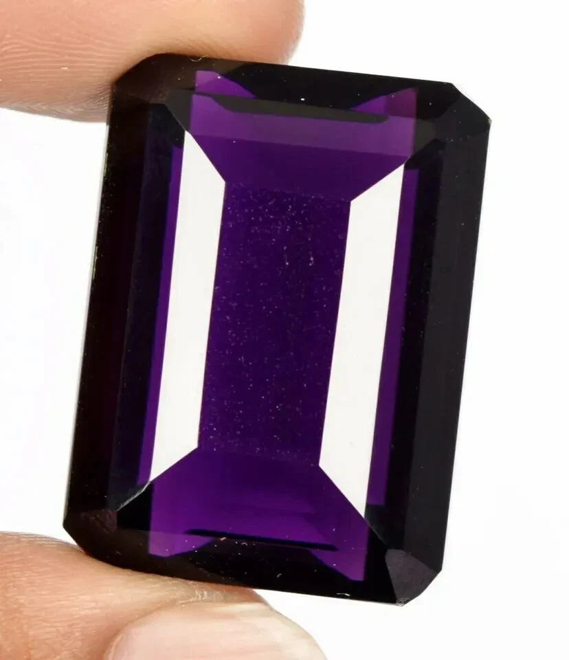 AAA+ Large 85.90 Ct. Violet Amethyst Emerald Cut Loose Gemstone @Birthday Gifts - Image 2 of 4