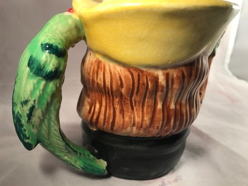 CERAMIC PIRATE and PARROT CHARACTER TEAPOT MADE IN JAPAN c1940-1950 Hand Painted - Picture 9 of 11
