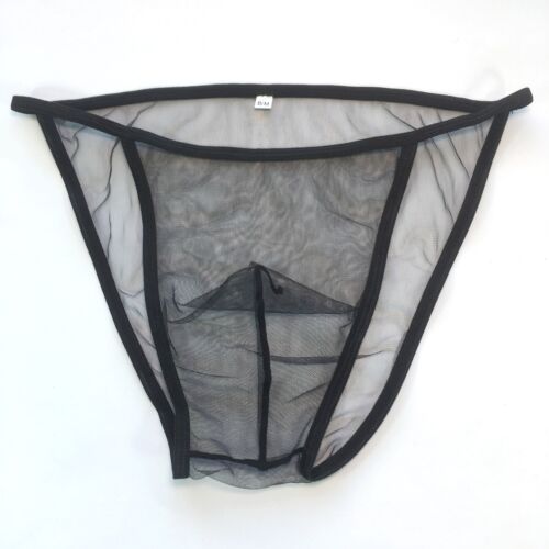 K342H K342 Mens String Bikini Contoured Pouch C-thru Sheer Mesh Tulle - Picture 19 of 22