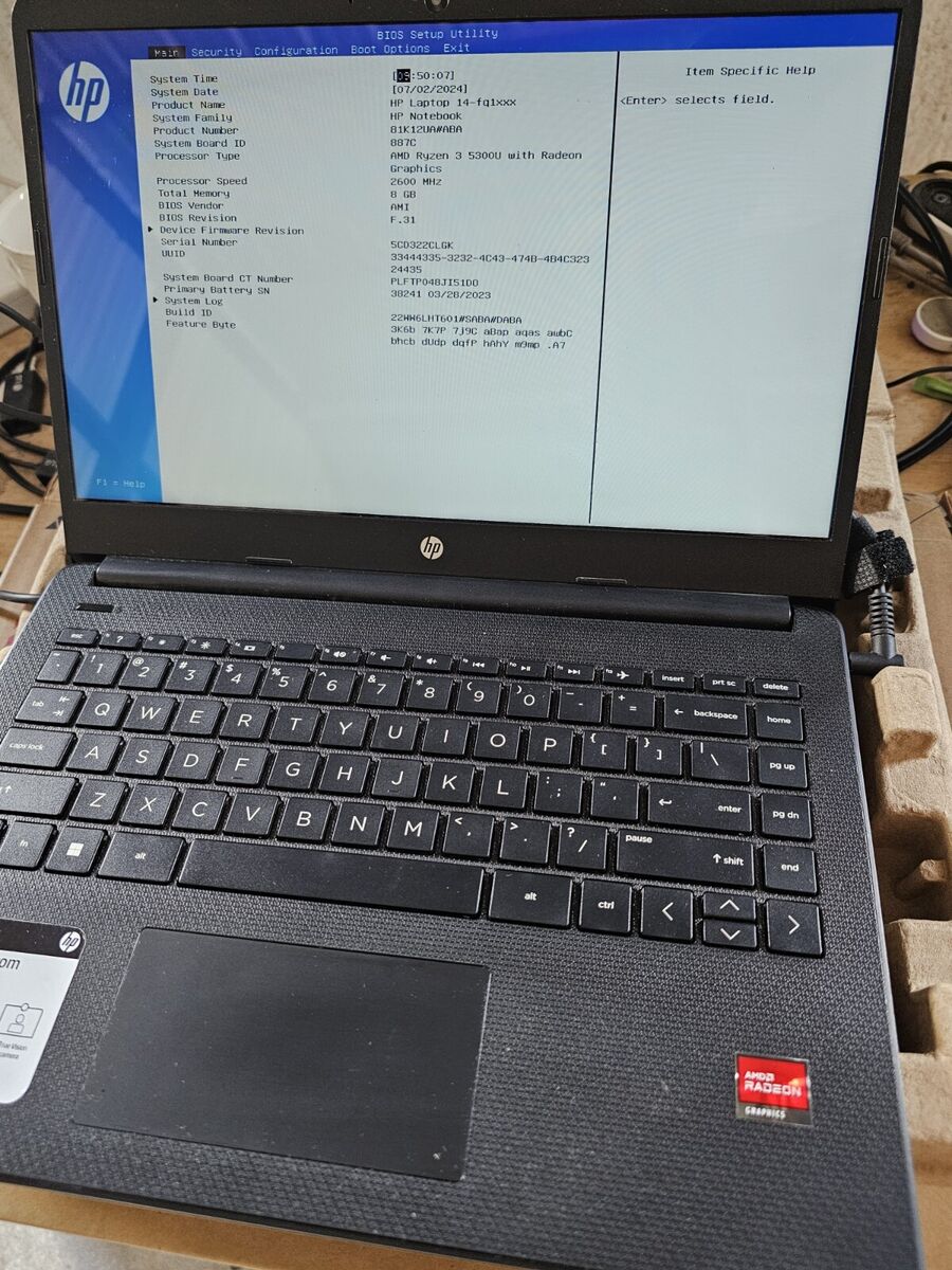 HP 14-FQ1003CL 14'' (256GB SSD AMD Ryzen 3 5300U 8GB RAM HP 14-FQ1003CL 14'' (256GB SSD AMD Ryzen 3 5300U 8GB RAM