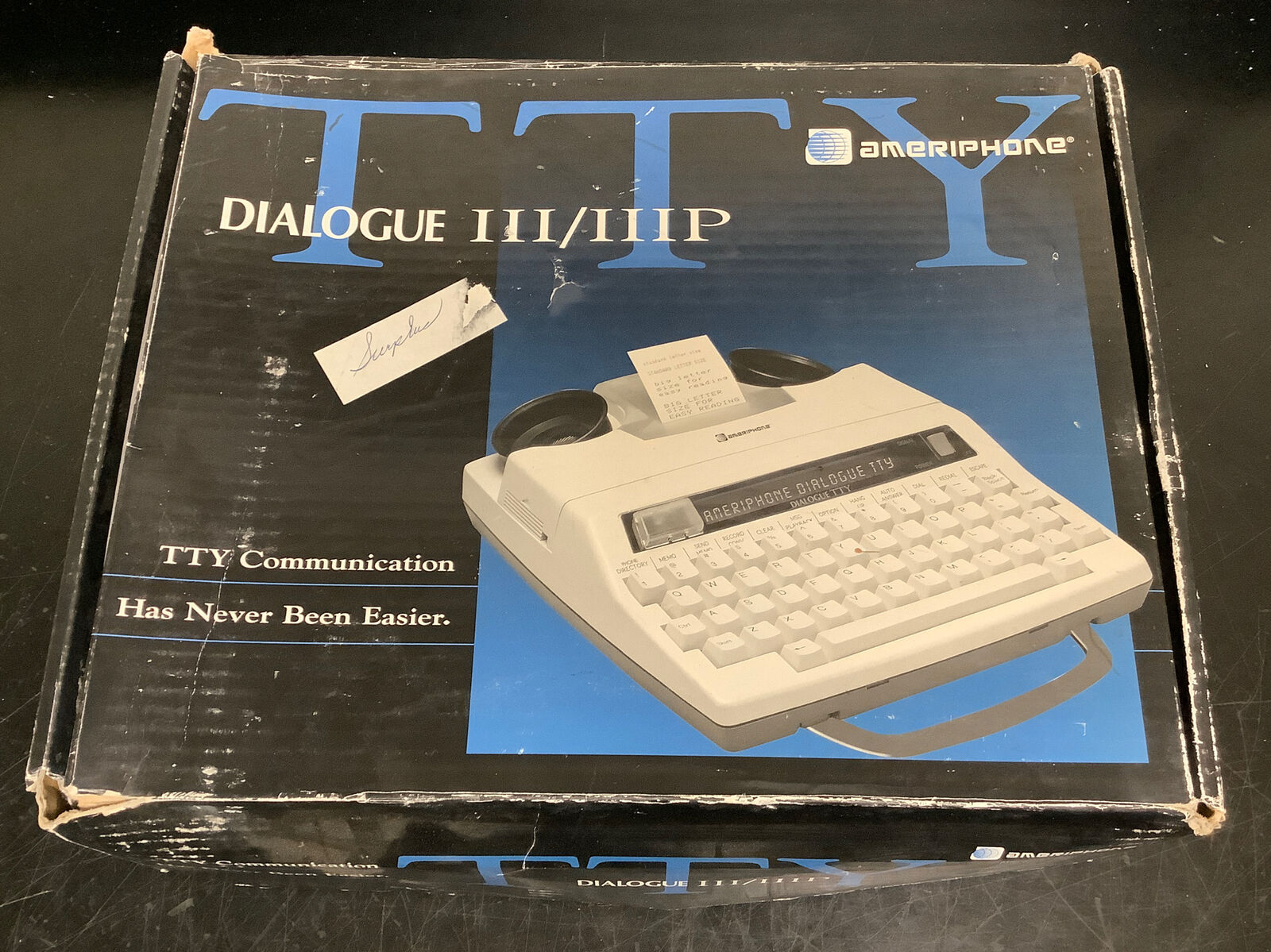 Ameriphone Dialogue III/IIIP TTY Text Telephone with Power Adapter and Manual