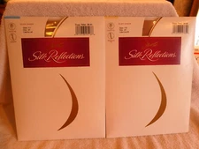 2 Pair NEW Vintage Hanes Silk Reflections Size E/F Control Top Sheer Panty Hose
